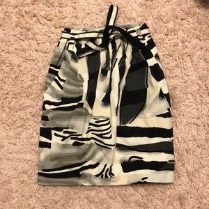 Per se black cotton blend skirt